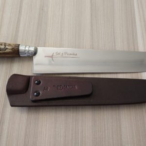 Cuchillo 10 pulgadas resina  con funda de cuero imitación Tatoo